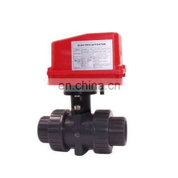 CTF-002  20mn  AC220v 2 Way Motorized PVC shut off Ball Valve with electric actuator