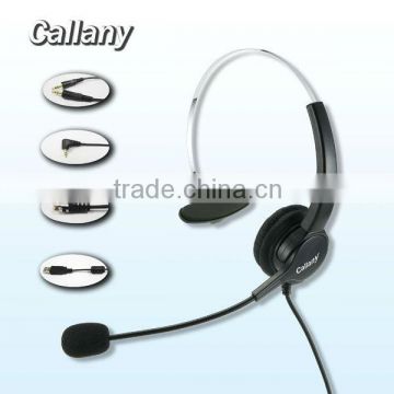 Noise canceling hands free call center telephone headset