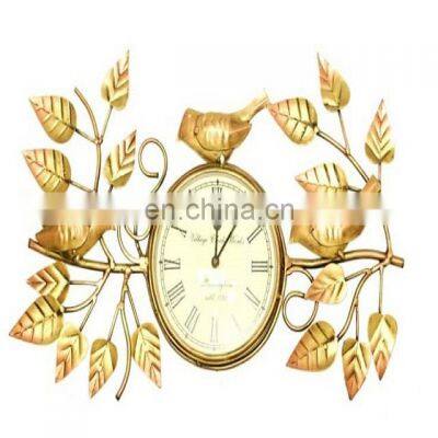 gold leaf design wall clock