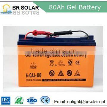 80AH long life professional manufacuturer solar recharge battery
