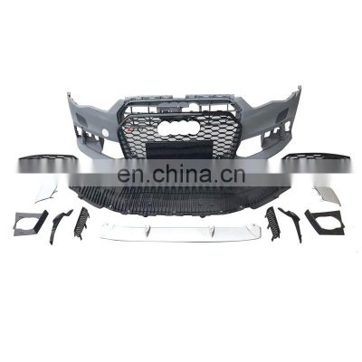 car bodiKits Front Bumper With honeycomb grill All Accessory PP ABS For Audi A6 S6 C7 C7.5 upgrade to RS6 Style 2012-2018