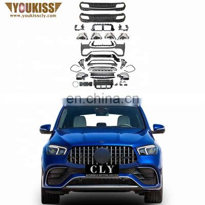Hot Selling Product PP Car Bumper For Benz 2020 2021 GLE W167 Upgrade GLE63 AMG Body Kit Front Lip Grille Rear Diffuser Rear Tip