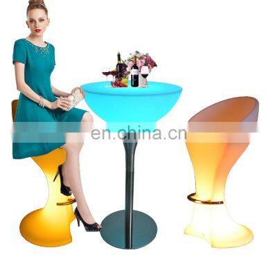 LED furniture for night club /LED Plastic chair LED Light Patio DJ Booth Table and Chair for Outdoor Garden Event Decoration