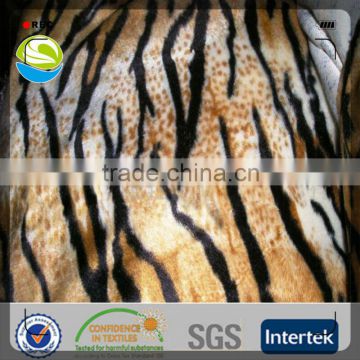 100 polyester velvet fabric with tiger print