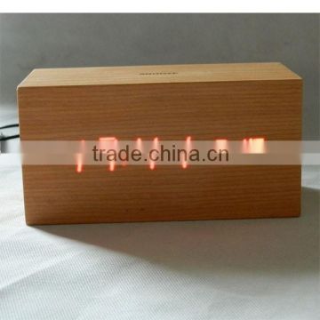 LED wood clock with voice control, touch function and snooze