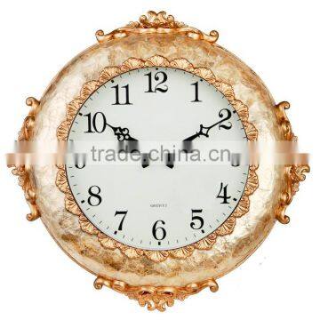 Hot Sale Elegant Handmade Resin Shell Wall Clock Silent Sweep