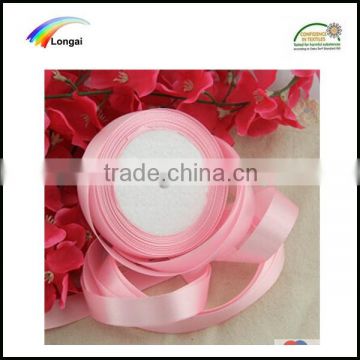 wholesale top quality polyester pink packaging satin ribbon