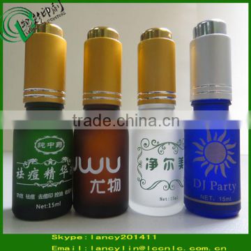 15ml empty glass bottles with press pump dropper tube glass bottle round glass dropper vial                        
                                                Quality Choice