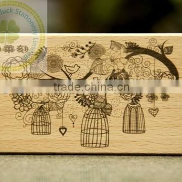 Custom pattern wedding wooden stamp block set