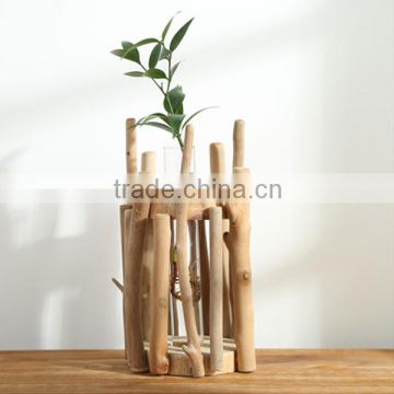 wooden creative planter, flower pot