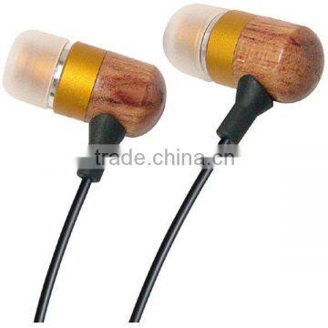 Promotional earbud wood with 3.5mm stereo for iphone/Samsung