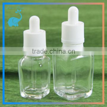 hot sale 15ml 30ml square glass bottles with childproof tamper evident caps