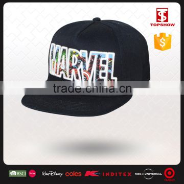5 panel 3D embroidery cotton cap snapback for Marvel                        
                                                Quality Choice
