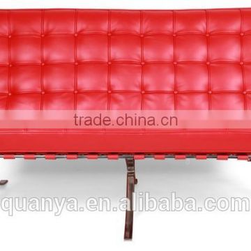 replica Barcelona modern leather sofas with stainless steel living room sofas