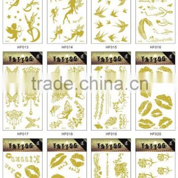 2015 hot sale eco-friendly good quality fashion gold leaf tattoo sticker