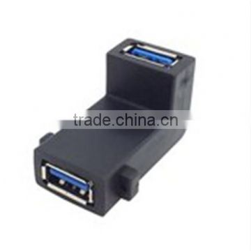 90 degree usb 3.0 A female to USB 3.0 A female with screw adapter black color top quality cabletolink