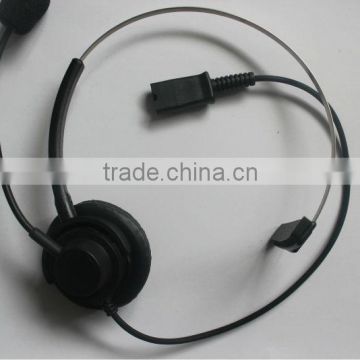 Over-the-Head monaural rj9 call center headset with QD optional