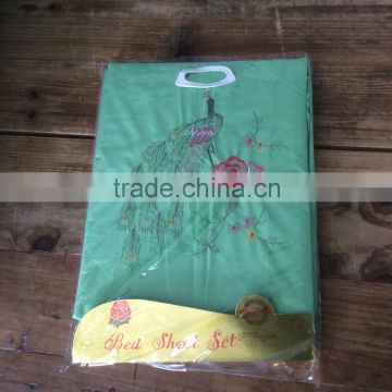 Africa Embroidered peacock bedding sheet 100% polyester