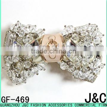 crystal Color beige base Glass Beads Decorated Shoe accessories Bow