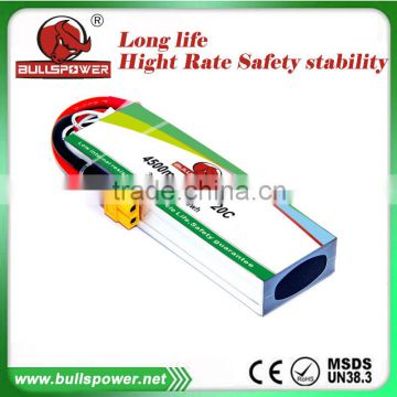 High rate and Hifh ppower lithium polymer battery 20c11.1v 4500mah
