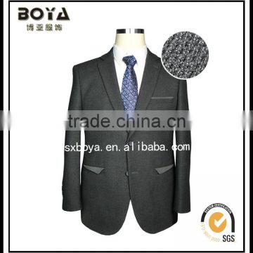 2015 hot sale charcoal suit new style mens blazer with single-welt pocket