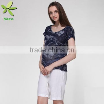 Factory supply Fashion design lace blouse and skirt