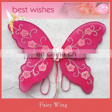 New style flower painting and dark pink carnival wings ,fairy wing decoration