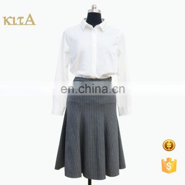 high quality elegant office knee length formal stripe trumpet skirt