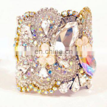 Aidocrystal Custon Made Full Crystal Bridal Bracelet Party Prom Wedding Diamante Bracelet