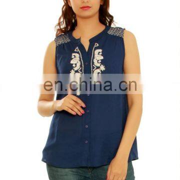 Indian embroidered designer fashioned 100% cotton sleeve top