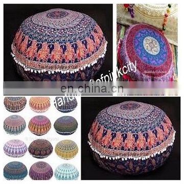 2 Pcs Mandala Floor Pillows Wholesale Lot Round Tapestry Cushion Cover pouf case
