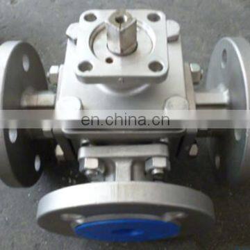 T And L Port OEM Flange End PN16 PN25 3 Way Ball Valve With Handle For Oil And Water