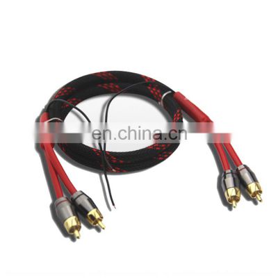 New developed 2-Male to 2-Male RCA Audio Cable with ground wire Made in China