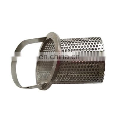 Stainless Steel metal mesh perforated bucket strainer basket type filter
