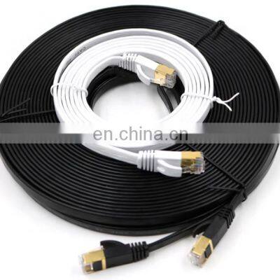 1m 2m 3m 10m Gold plated sftp cat7 ethernet cable  patch cord flat rj45 patch cable
