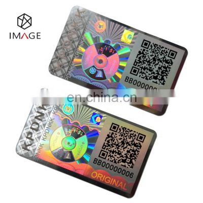 Custom 3d hologram sticker, security holographic label with QR code and serial number