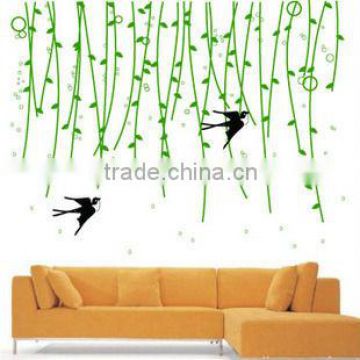 willow osier swallow self-adhesive tile wall sticker
