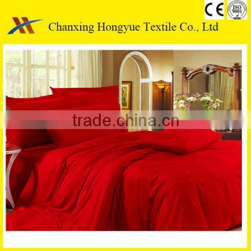 Big red color 100 Polyester dyed textile fabric for wedding bedding sets and new year home bedding