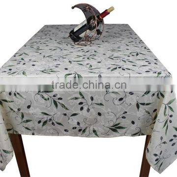 100% Polyester popular olive printing cheap table cloth