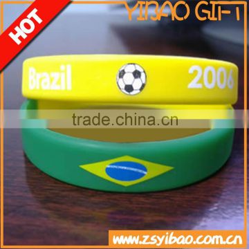 China factory embossed/printed/debossed logo Silicone Rubber bracelet