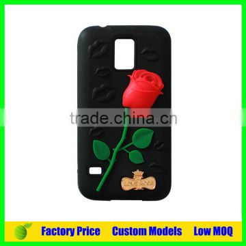 Rose Silicone 3d phone case for Samsung galaxy note 3 cell phone case back cover