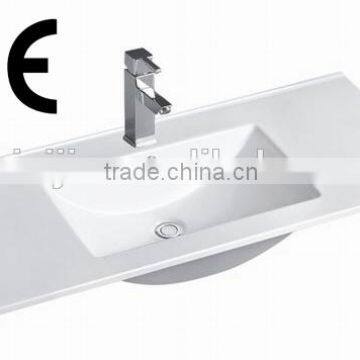 Top china bathroom thin edge cabinet basin/vanity ceramic wash basin (BSJ-9090E)