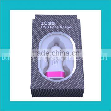 Private mould 5V 2.1A usb car charger in gift box