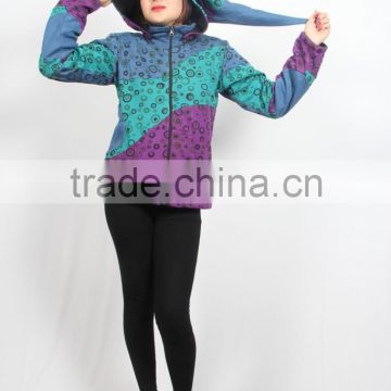 SHW203 cotton jersey bubble print long hoodie polar fleece lining jacket price 1200rs $12.2
