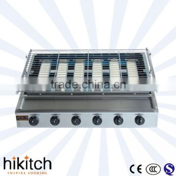 commercial stainless steel counter top gas Smokeless barbecue grill