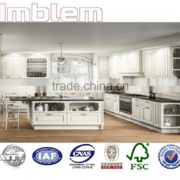 OEM high quality white PVC menbrane kitchen cabinets