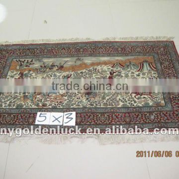 400L double knotted turkish 100%natural silk3x5 handmade muslim prayer rug