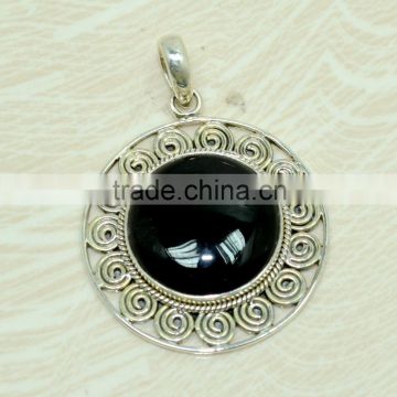 925 sterling silver wholesale Jewelry Black Onyx Hot Fashion Designer Pendant Jewelry Made In India