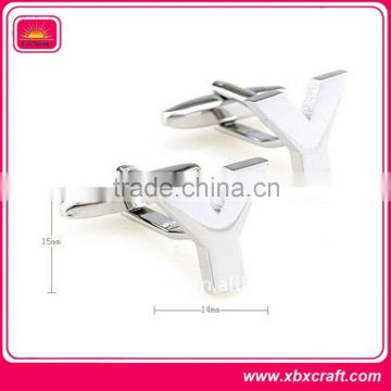 Nice-looking fashion & promotional silver letter cufflinks