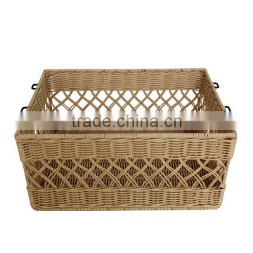 Eco-friendly plastic rattan storage basket